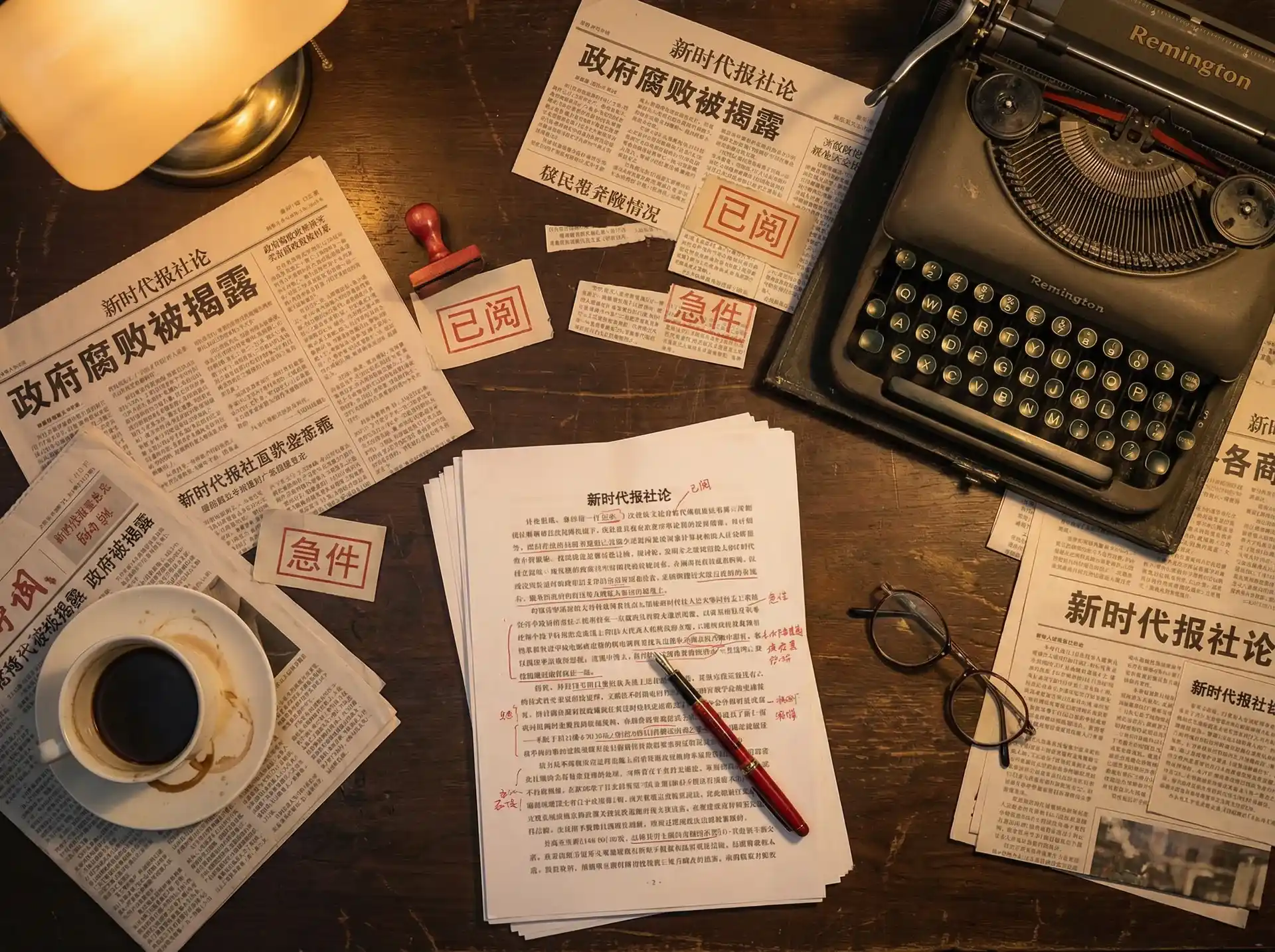 吃瓜群众 - 报社编辑部工作场景